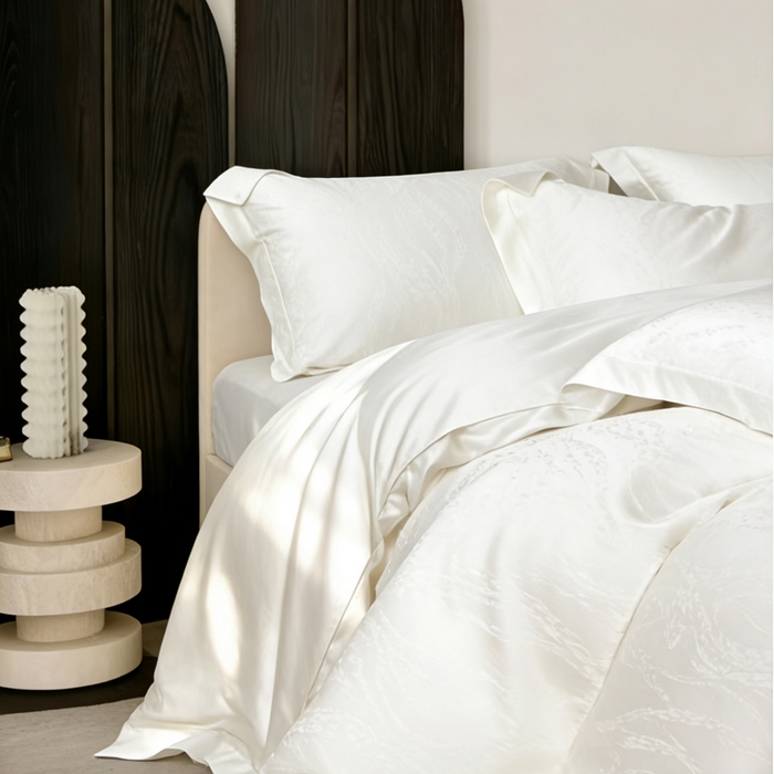 91家纺网 家纺一手货源 找家纺 淳绵 天丝棉提花套件 皓影 本白