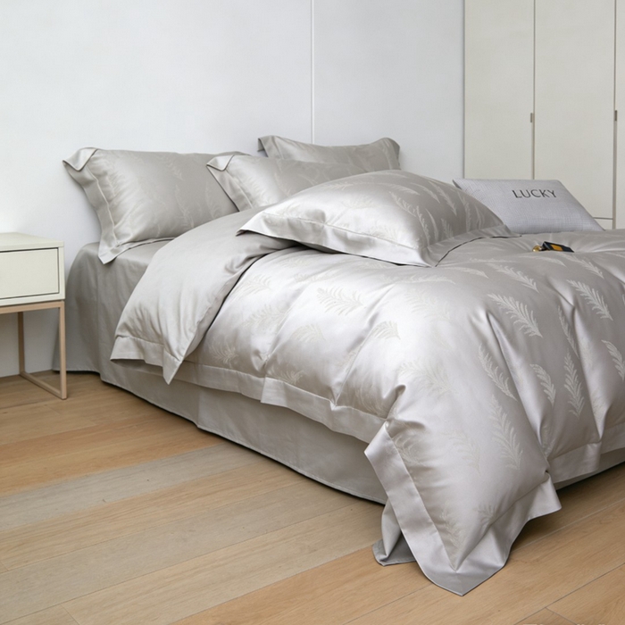 91家纺网 家纺一手货源 找家纺 淳绵 天丝棉提花套件 花畔 轻罗灰