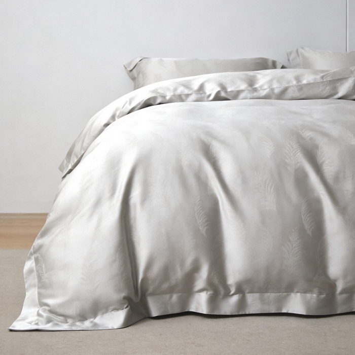 91家纺网 家纺一手货源 找家纺 淳绵 天丝棉提花套件 花畔 轻罗灰