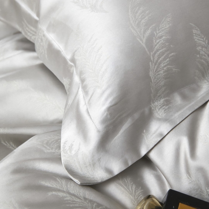 91家纺网 家纺一手货源 找家纺 淳绵 天丝棉提花套件 花畔 轻罗灰