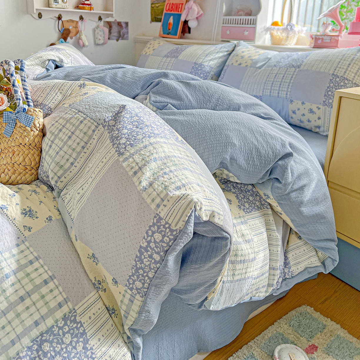 91家纺网 家纺一手货源 找家纺 （总）仟人梦 2026新款云感双层纱印花四件套