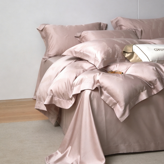 91家纺网 家纺一手货源 找家纺 淳绵 天丝棉提花套件 花畔-浆紫