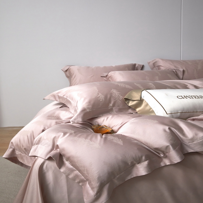 91家纺网 家纺一手货源 找家纺 淳绵 天丝棉提花套件 花畔-浆紫