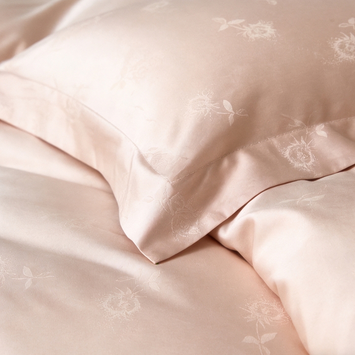 91家纺网 家纺一手货源 找家纺 淳绵 天丝棉提花套件 罗兹 风情粉