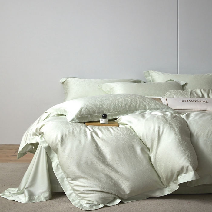 91家纺网 家纺一手货源 找家纺 淳绵 天丝棉提花套件 芊雅 炫绿