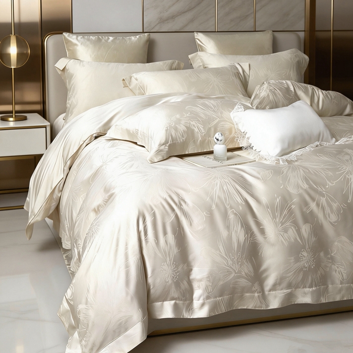 91家纺网 家纺一手货源 找家纺 淳绵 天丝棉提花套件 嫣然 奢雅金