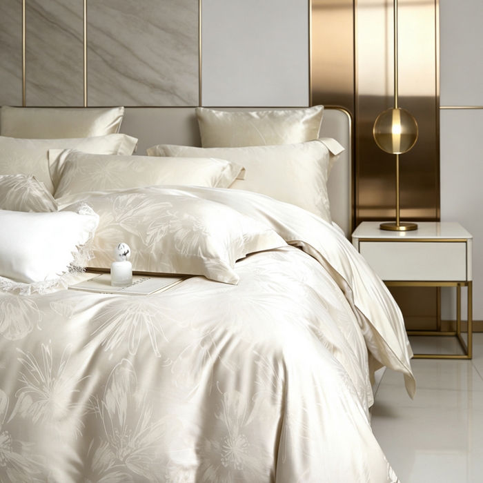 91家纺网 家纺一手货源 找家纺 淳绵 天丝棉提花套件 嫣然 奢雅金