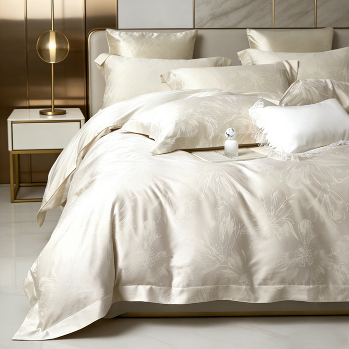 91家纺网 家纺一手货源 找家纺 淳绵 天丝棉提花套件 嫣然 奢雅金