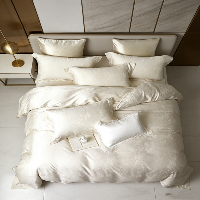 91家纺网 家纺一手货源 找家纺 淳绵 天丝棉提花套件 嫣然 奢雅金