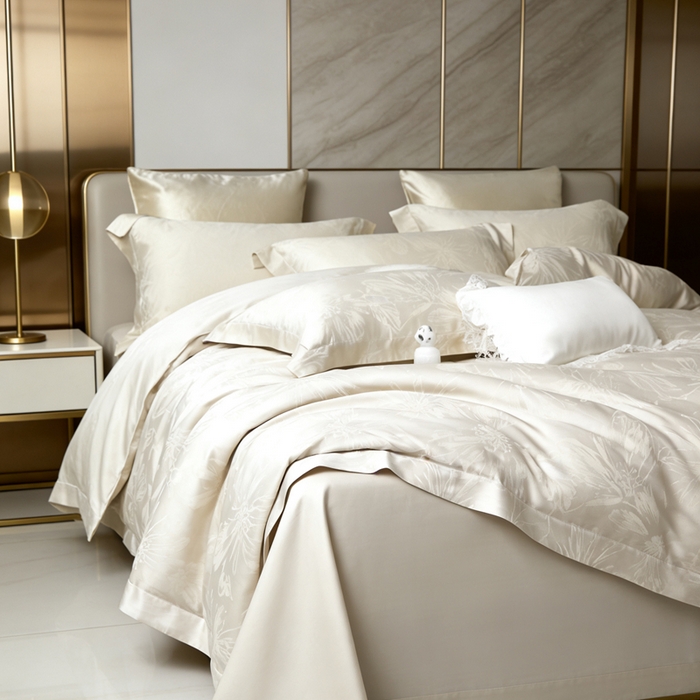 91家纺网 家纺一手货源 找家纺 淳绵 天丝棉提花套件 嫣然 奢雅金