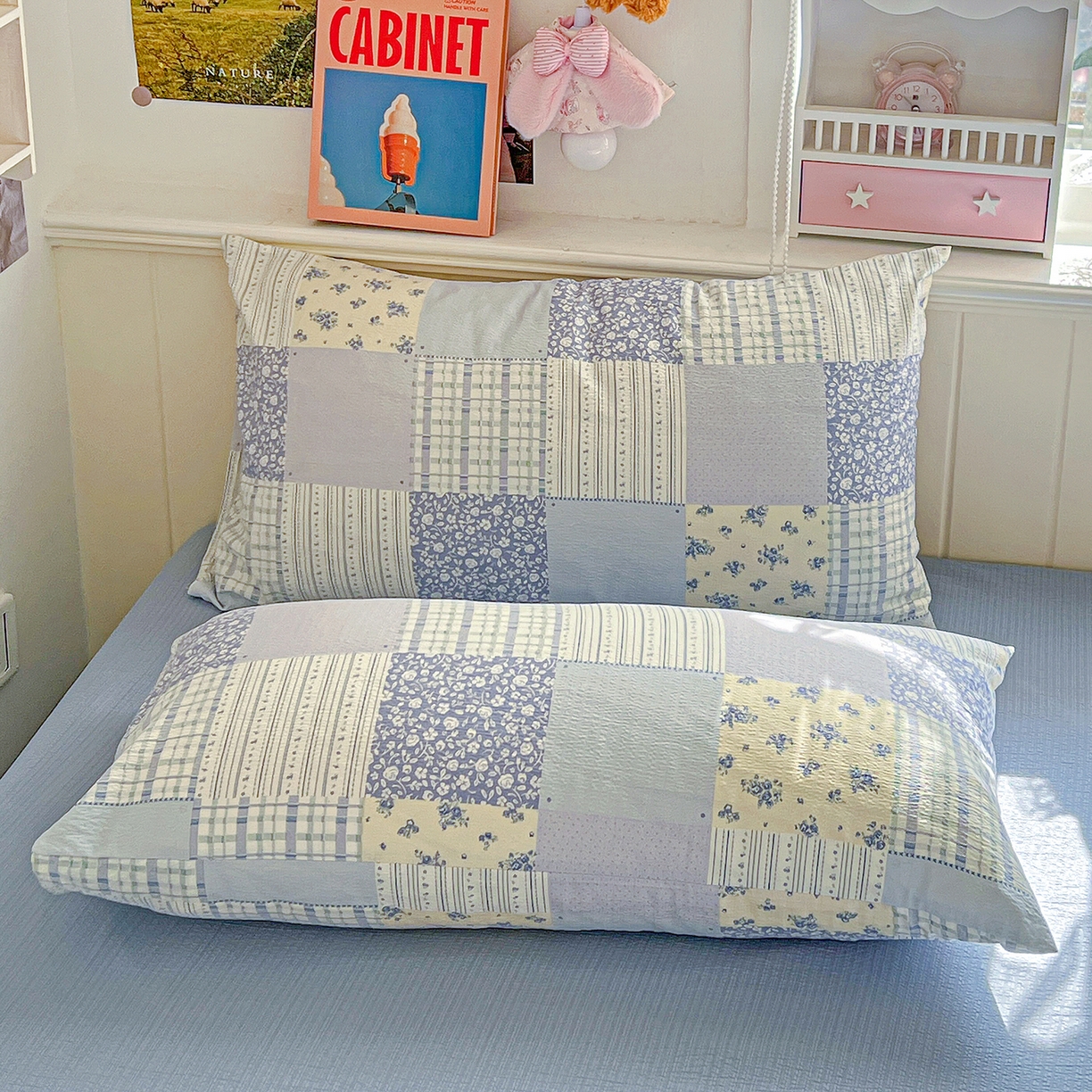 91家纺网 家纺一手货源 找家纺 仟人梦 2026新款云感双层纱印花四件套 半亩花田