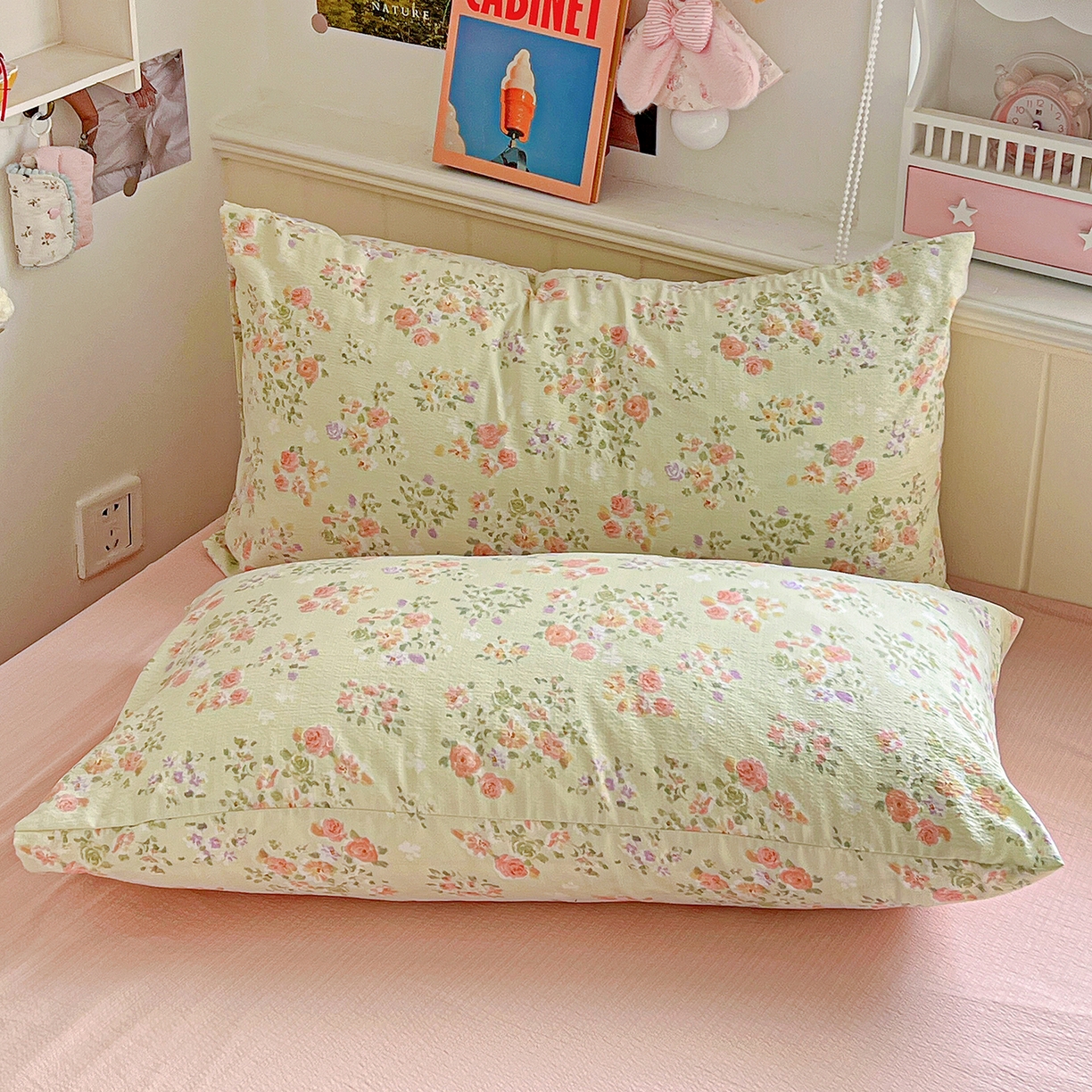 91家纺网 家纺一手货源 找家纺 仟人梦 2026新款云感双层纱印花四件套 半夏