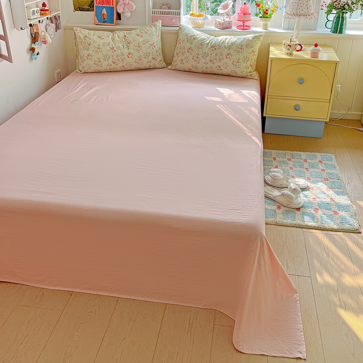 91家纺网 家纺一手货源 找家纺 仟人梦 2026新款云感双层纱印花四件套 半夏