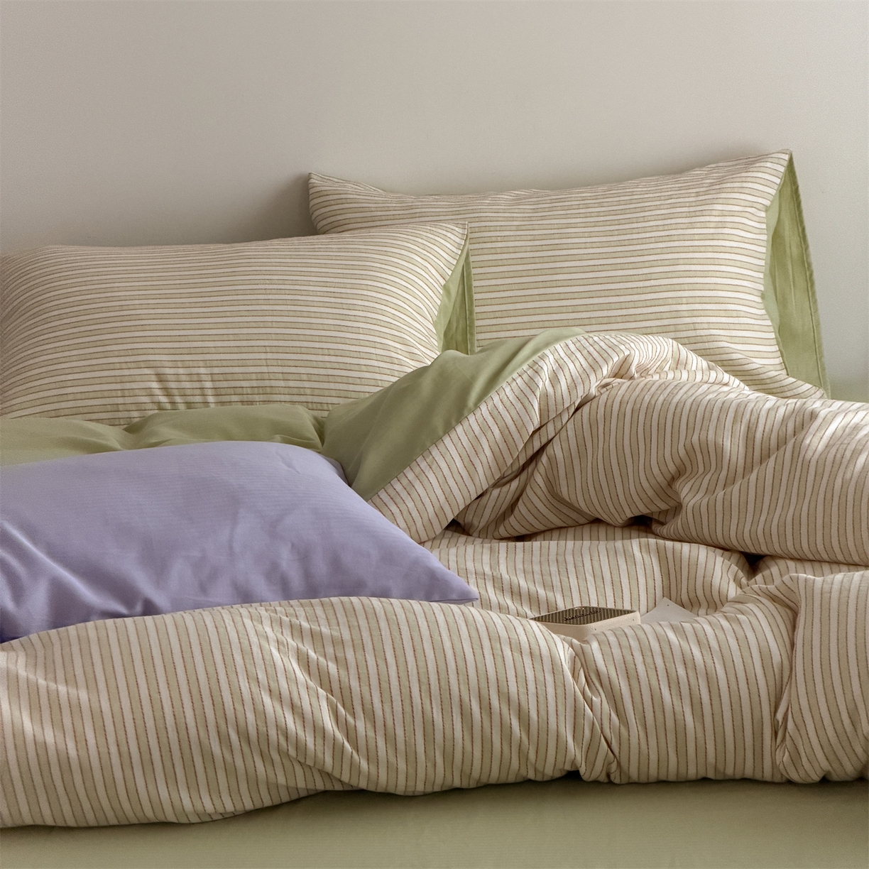 91家纺网 家纺一手货源 找家纺 玛奇朵 2026新款全棉双层纱提花四件套-威尼斯系列  (会员-10） 威尼斯-绿