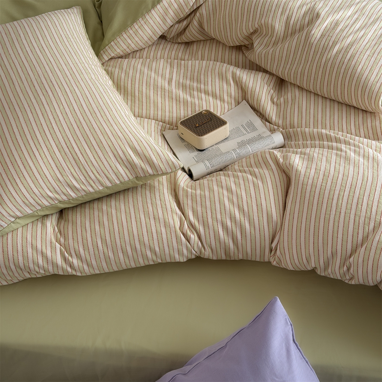 91家纺网 家纺一手货源 找家纺 玛奇朵 2026新款全棉双层纱提花四件套-威尼斯系列  (会员-10） 威尼斯-绿