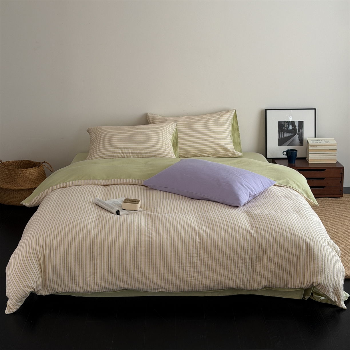 玛奇朵 2026新款全棉双层纱提花四件套-威尼斯系列  (会员-10） 威尼斯-绿