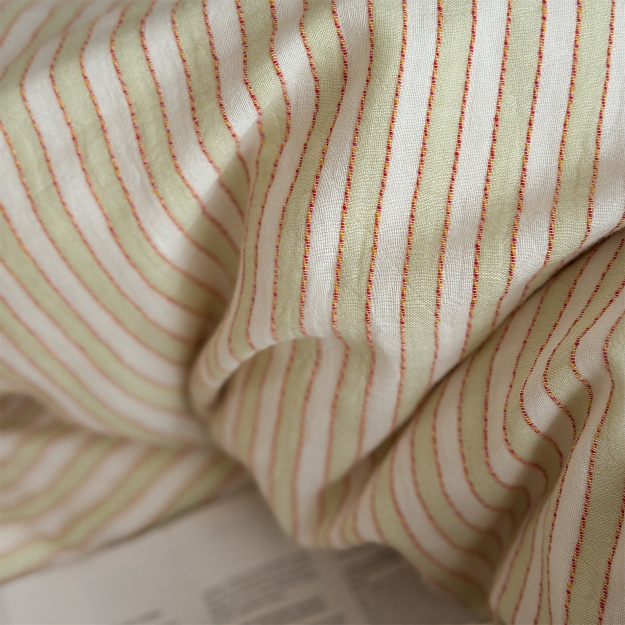 91家纺网 家纺一手货源 找家纺 玛奇朵 2026新款全棉双层纱提花四件套-威尼斯系列  (会员-10） 威尼斯-绿