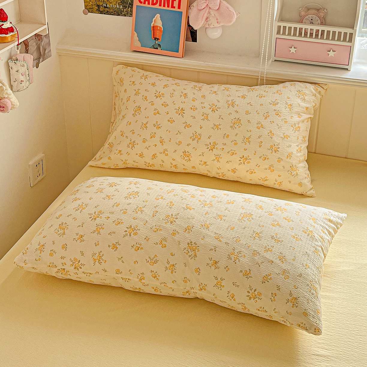 91家纺网 家纺一手货源 找家纺 仟人梦 2026新款云感双层纱印花四件套 舒芙蕾