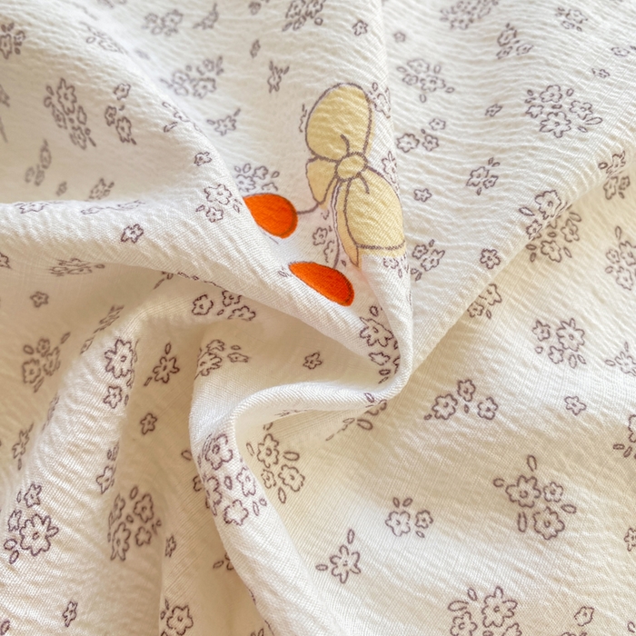 91家纺网 家纺一手货源 找家纺 红日子纺织品  2026春夏新款云感小清新皱皱纱四件套 秘密花园