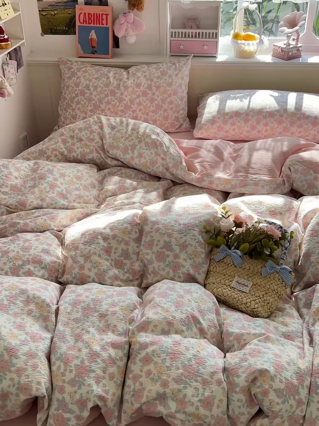 91家纺网 家纺一手货源 找家纺 仟人梦 2026新款云感双层纱印花四件套 水墨丹青-粉