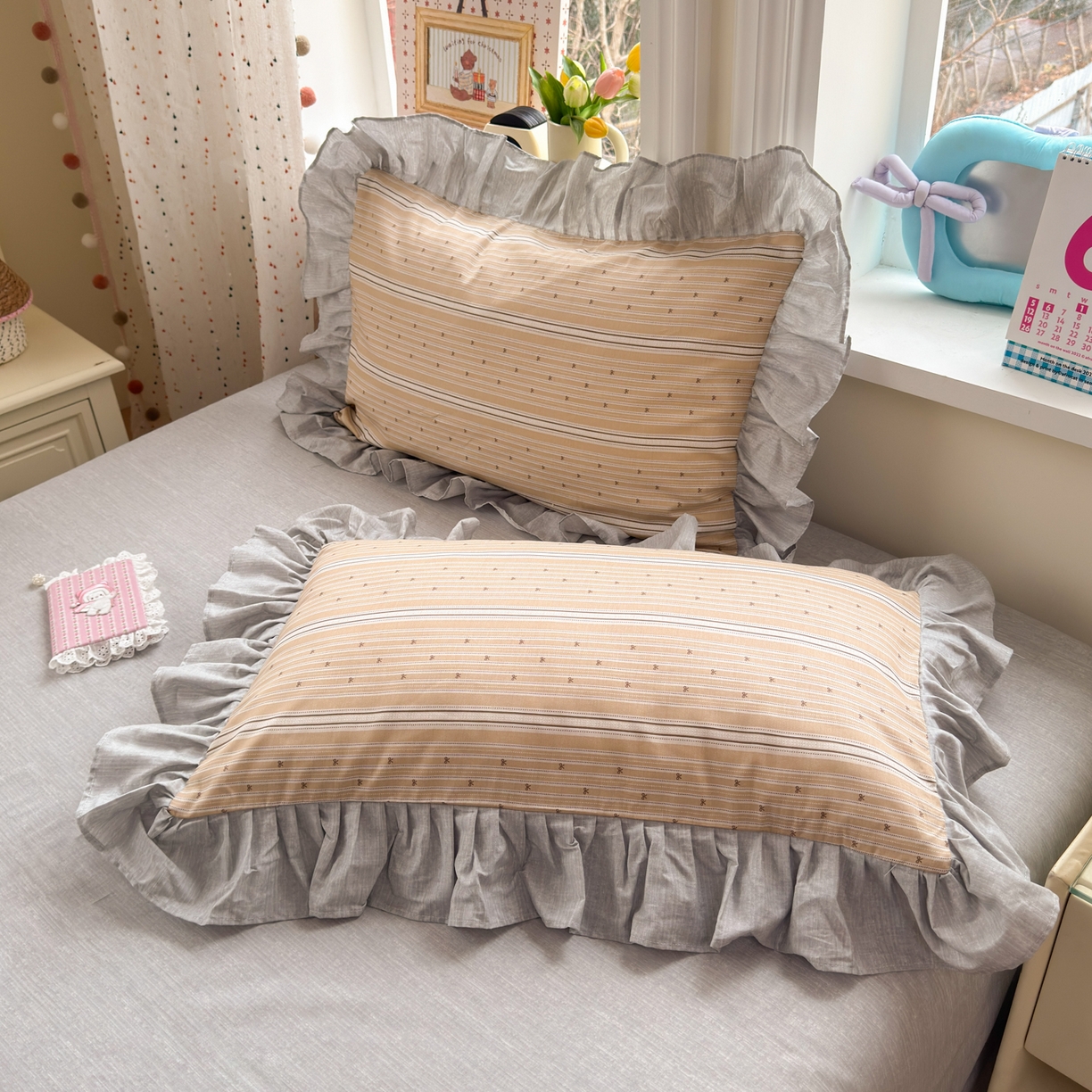 91家纺网 家纺一手货源 找家纺 （总）乐童家纺 2026新款全棉纯棉花边四件套-简约风