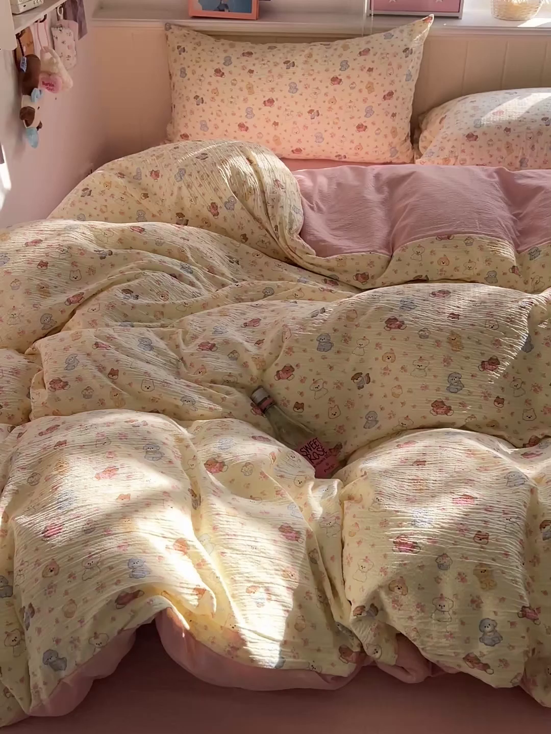 91家纺网 家纺一手货源 找家纺 仟人梦 2026新款云感双层纱印花四件套 西高地