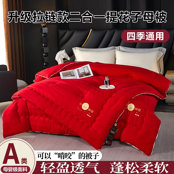 （总）莱欧纳家纺 2026新款贡缎提花大豆拉链式子母被