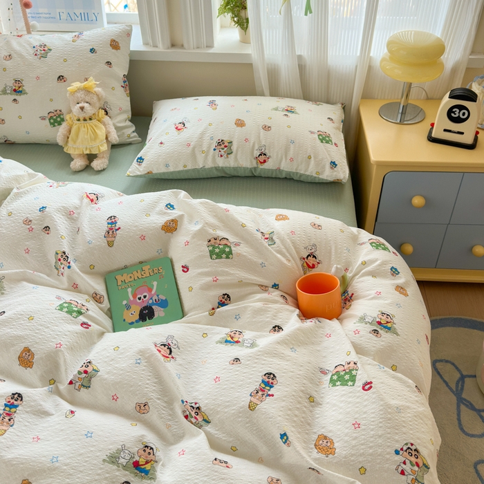 91家纺网 家纺一手货源 找家纺 （总）佳鸿 2026新款泡芙棉软糯糯高克重110克四件套学生宿舍三件套单被套