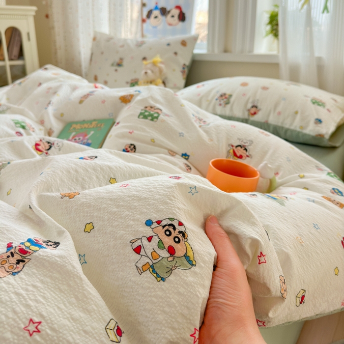 91家纺网 家纺一手货源 找家纺 （总）佳鸿 2026新款泡芙棉软糯糯高克重110克四件套学生宿舍三件套单被套