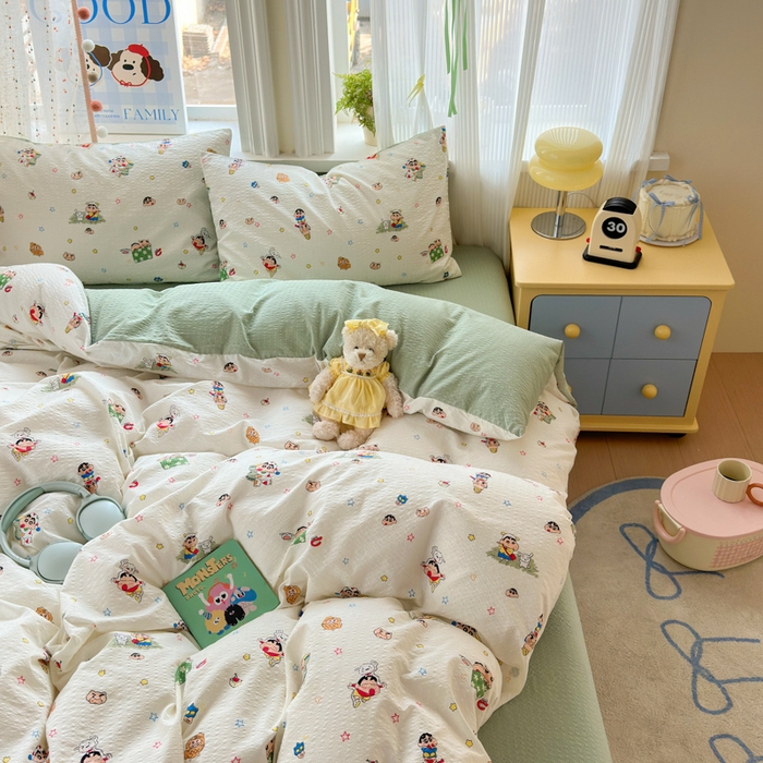 91家纺网 家纺一手货源 找家纺 （总）佳鸿 2026新款泡芙棉软糯糯高克重110克四件套学生宿舍三件套单被套