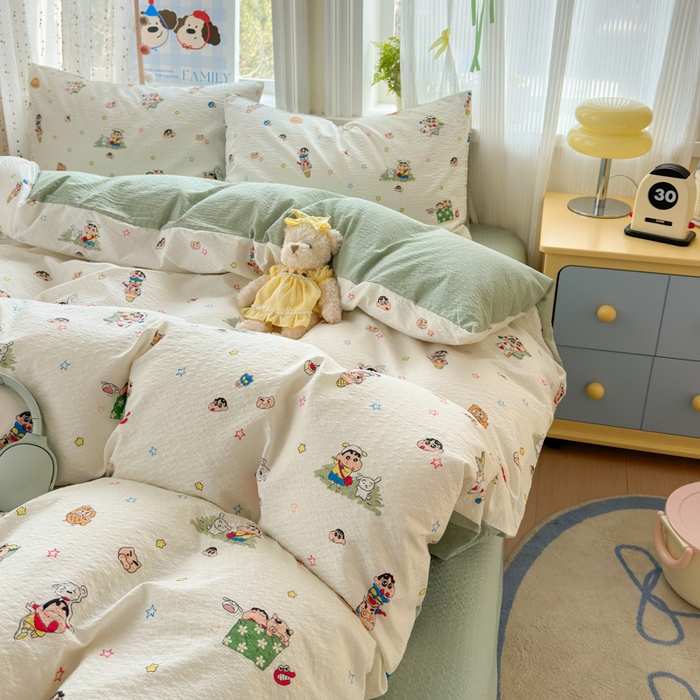 91家纺网 家纺一手货源 找家纺 （总）佳鸿 2026新款泡芙棉软糯糯高克重110克四件套学生宿舍三件套单被套