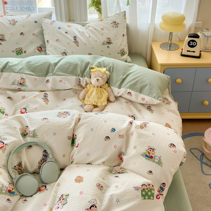 91家纺网 家纺一手货源 找家纺 （总）佳鸿 2026新款泡芙棉软糯糯高克重110克四件套学生宿舍三件套单被套