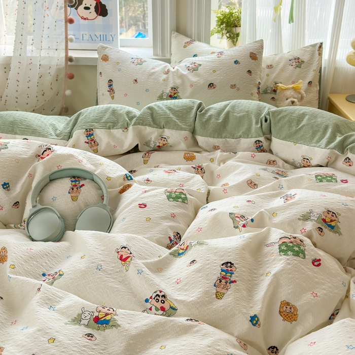 91家纺网 家纺一手货源 找家纺 （总）佳鸿 2026新款泡芙棉软糯糯高克重110克四件套学生宿舍三件套单被套