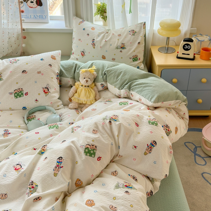 91家纺网 家纺一手货源 找家纺 （总）佳鸿 2026新款泡芙棉软糯糯高克重110克四件套学生宿舍三件套单被套