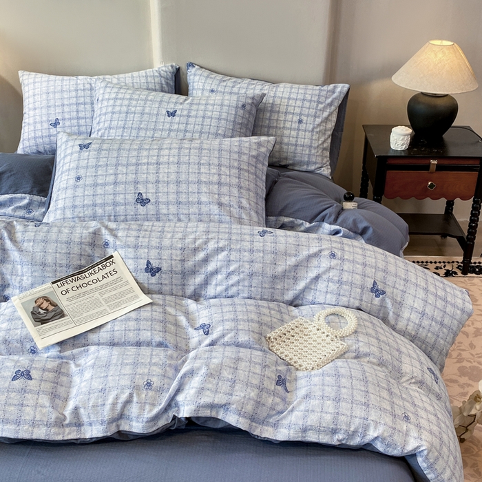 （总）红日子纺织品 2026春夏新款云感复古皱皱纱四件套