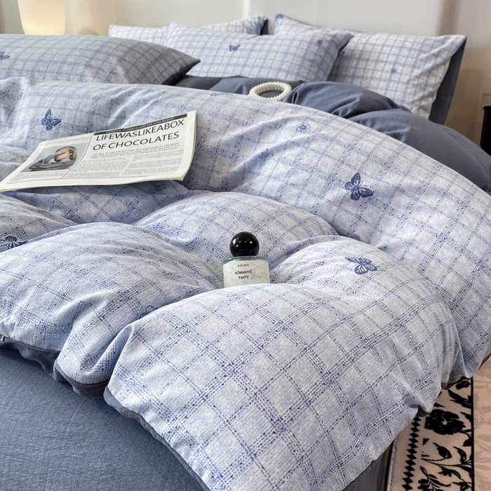 91家纺网 家纺一手货源 找家纺 （总）红日子纺织品 2026春夏新款云感复古皱皱纱四件套