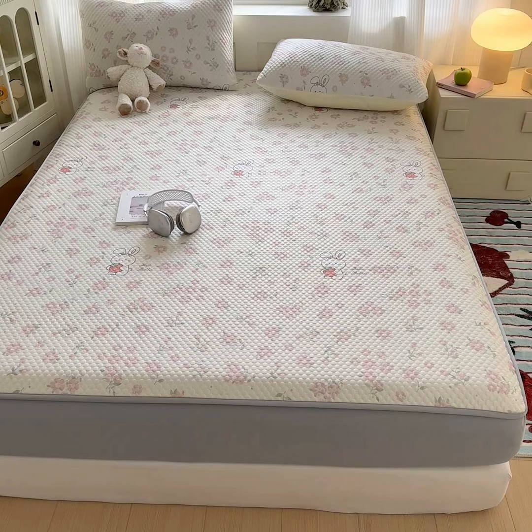 91家纺网 家纺一手货源 找家纺 （总）奥裕家纺 2026新款印花凉感云母凉感冰豆豆席床笠款凉席席子