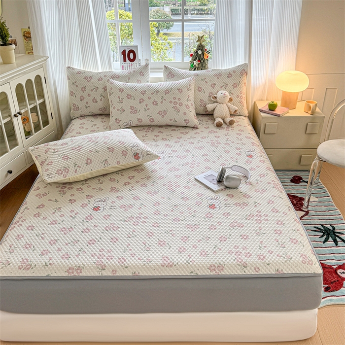 91家纺网 家纺一手货源 找家纺 （总）奥裕家纺 2026新款印花凉感云母凉感冰豆豆席床笠款凉席席子