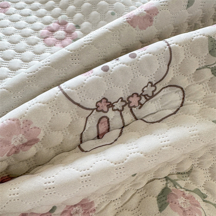 91家纺网 家纺一手货源 找家纺 （总）奥裕家纺 2026新款印花凉感云母凉感冰豆豆席床笠款凉席席子