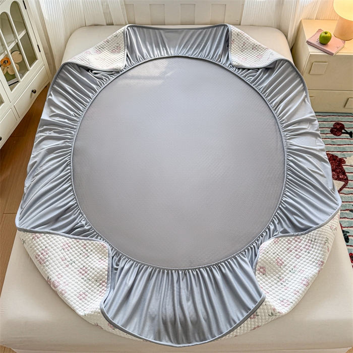 91家纺网 家纺一手货源 找家纺 （总）奥裕家纺 2026新款印花凉感云母凉感冰豆豆席床笠款凉席席子