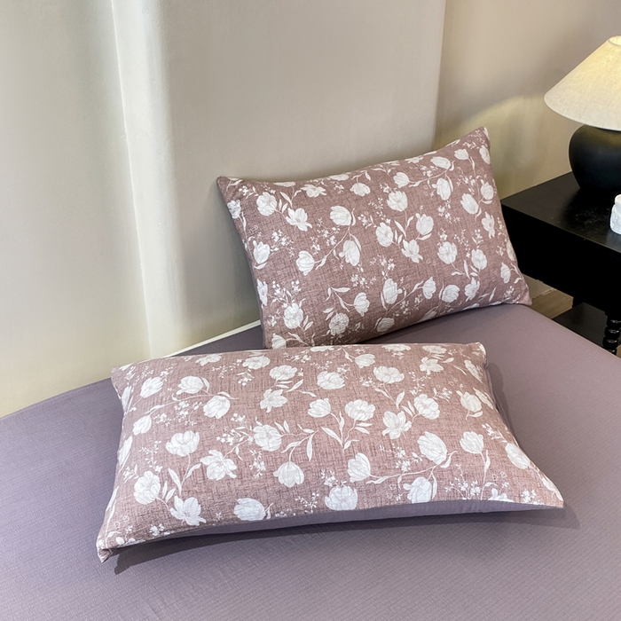 91家纺网 家纺一手货源 找家纺 红日子纺织品 2026春夏新款云感复古皱皱纱四件套 芳馨-豆沙