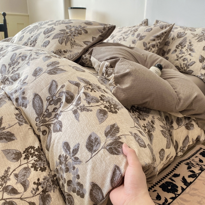 91家纺网 家纺一手货源 找家纺 红日子纺织品 2026春夏新款云感复古皱皱纱四件套 花都-卡