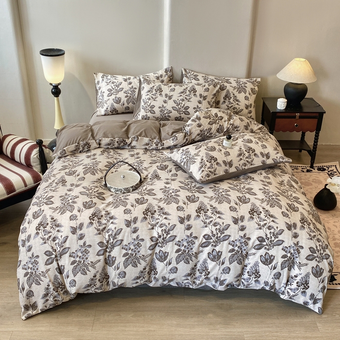 91家纺网 家纺一手货源 找家纺 红日子纺织品 2026春夏新款云感复古皱皱纱四件套 花都-卡