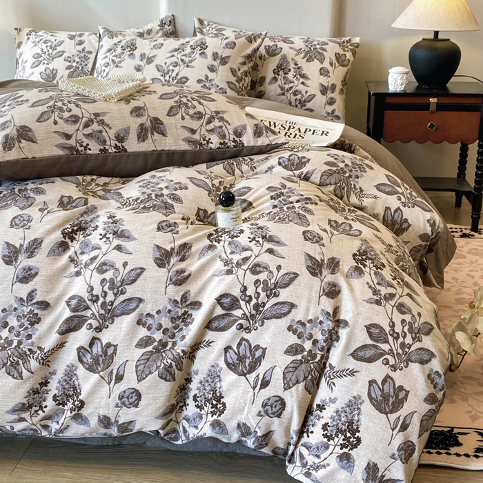 91家纺网 家纺一手货源 找家纺 红日子纺织品 2026春夏新款云感复古皱皱纱四件套 花都-卡