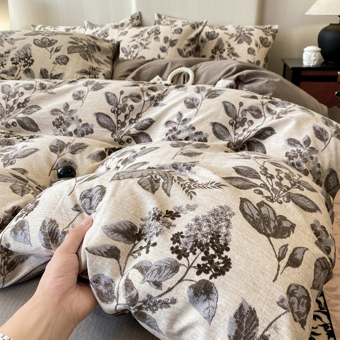 91家纺网 家纺一手货源 找家纺 红日子纺织品 2026春夏新款云感复古皱皱纱四件套 花都-卡