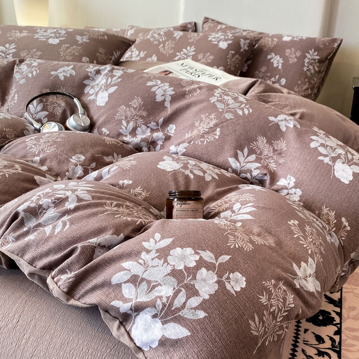 91家纺网 家纺一手货源 找家纺 红日子纺织品 2026春夏新款云感复古皱皱纱四件套 锦绣-卡