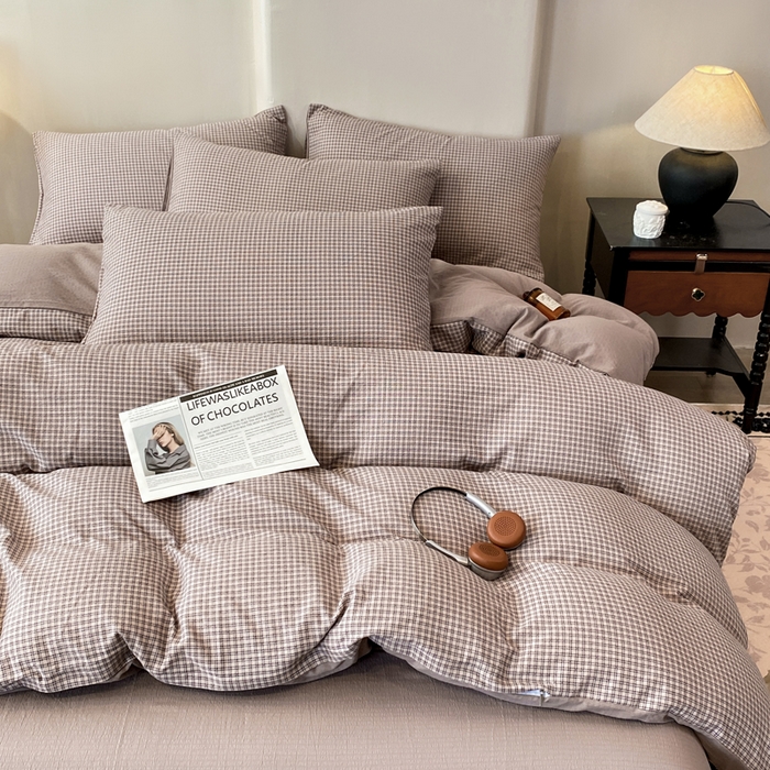 红日子纺织品 2026春夏新款云感复古皱皱纱四件套 卡夏-卡