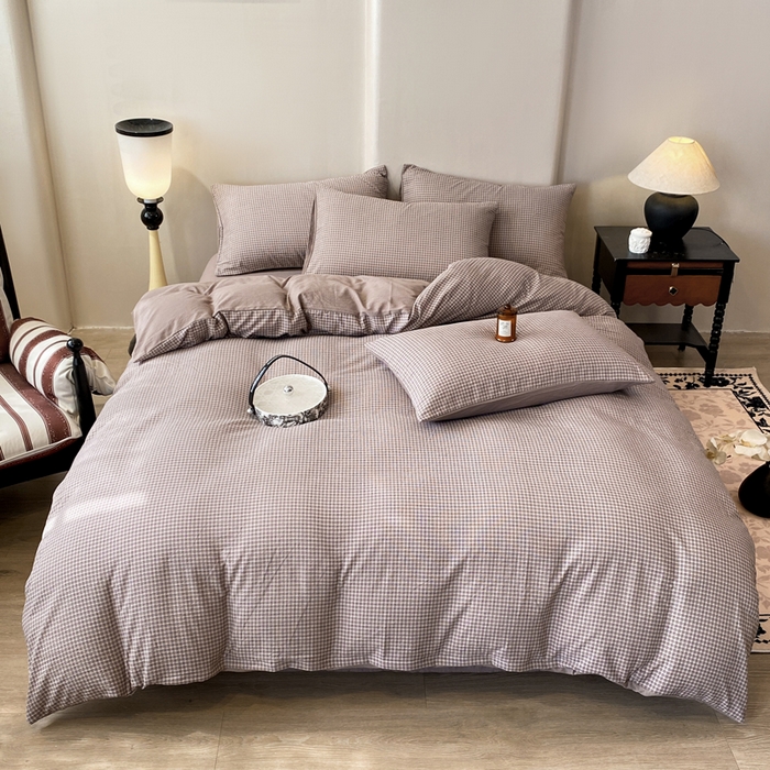 91家纺网 家纺一手货源 找家纺 红日子纺织品 2026春夏新款云感复古皱皱纱四件套 卡夏-卡