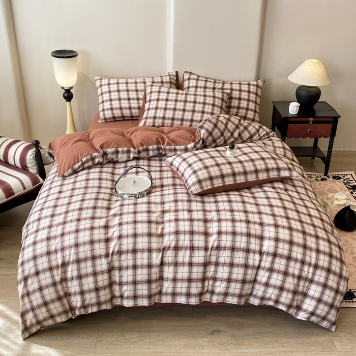 91家纺网 家纺一手货源 找家纺 红日子纺织品 2026春夏新款云感复古皱皱纱四件套 米兰-卡