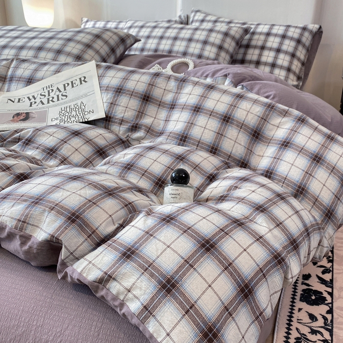 91家纺网 家纺一手货源 找家纺 红日子纺织品 2026春夏新款云感复古皱皱纱四件套 米兰-兰